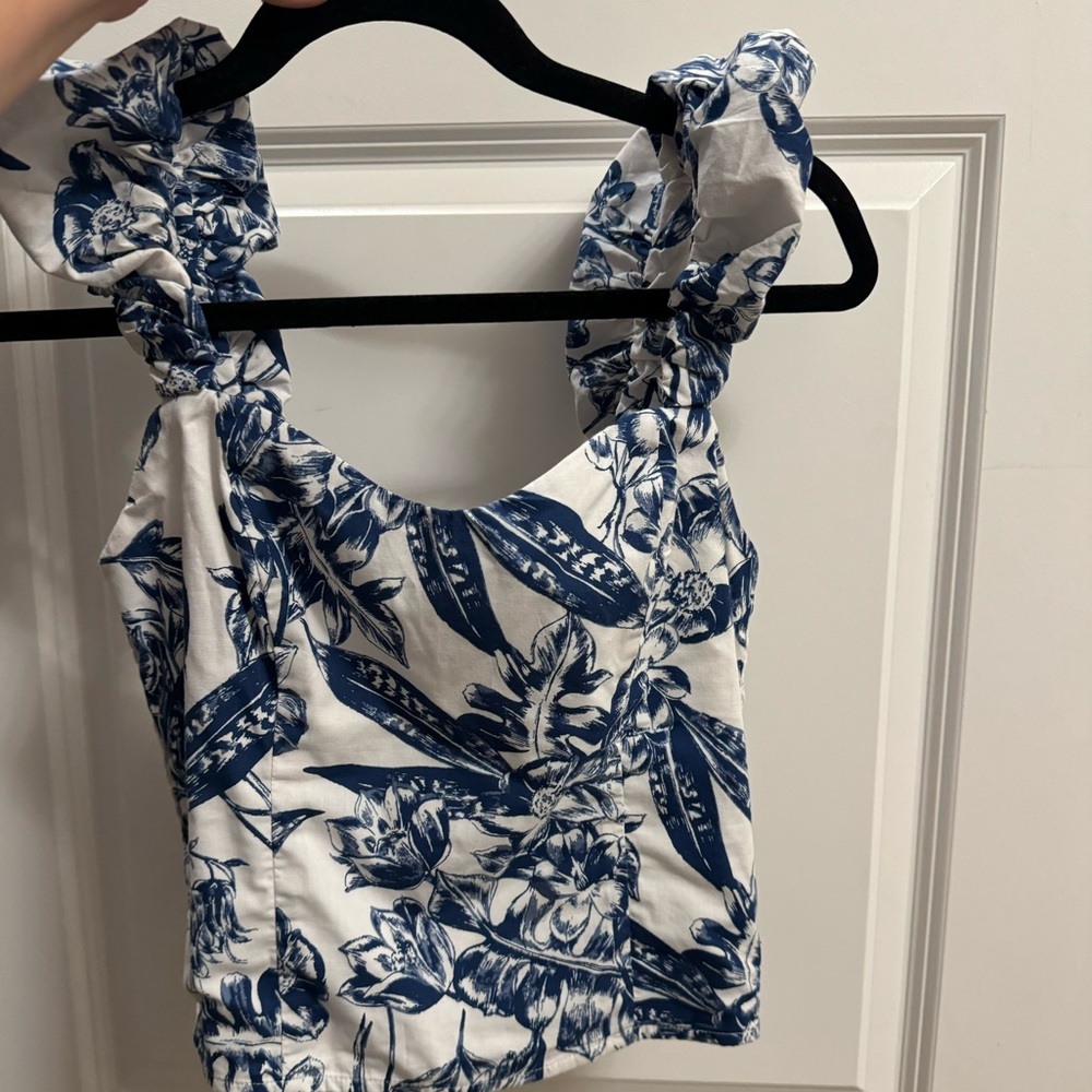 Abercrombie & Fitch Blue Floral Tank Top - Picture 3 of 7